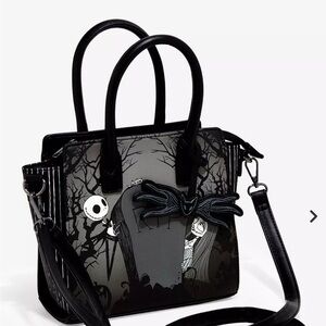 Loungefly The Nightmare Before Christmas Jack & Sally Graveyard Satchel Bag NWOT